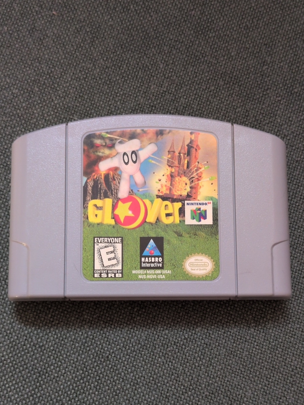 Nintendo Glover N64 Game Pak Cartridge - Hasbro